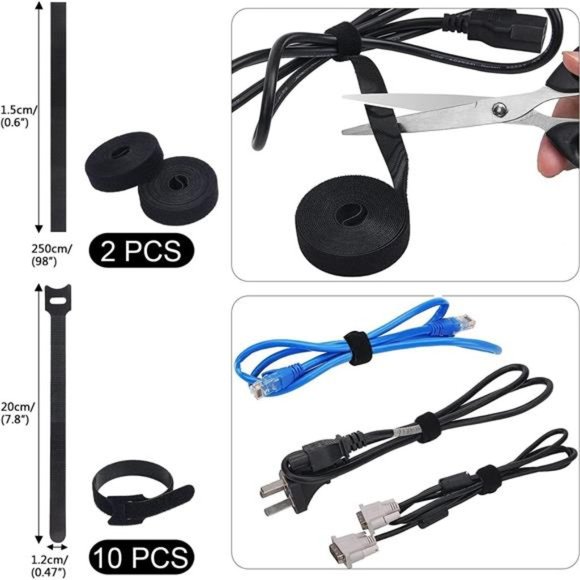 Cable Management Kit,4Cable Sleeves,37Cable Clips,7Cable Holders,10Zip Tie Mount - Picture 6 of 6